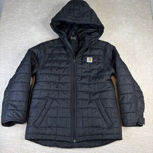 Boys Carhartt Medium 8-10 Black Full Zip Puffer Jacket
